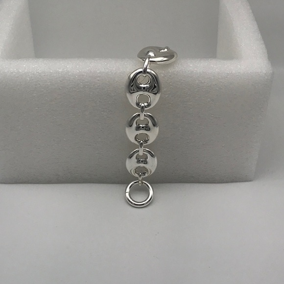 SilverTone Mariner Chain Bracelet With Toggle Closure   NWT  Made in Italy - Picture 3 of 3